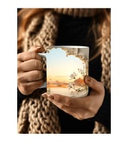 Manzara Şeklinde Tam Boy 3 Boyutlu Tasarım Seramik Kupa Mug - Hediyelik Kupa (01)
