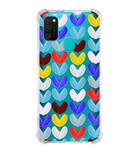 PrintiFy Samsung Galaxy M30S Uyumlu Water Color 1 Baskılı Şeffaf Köşe Korumalı Antişok Kılıf