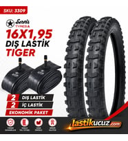 Servis 16X1.95 DIŞ LASTİK (TIGER) Bisiklet Lastiği +İç Lastiği (2 ŞER ADET TAKIM)