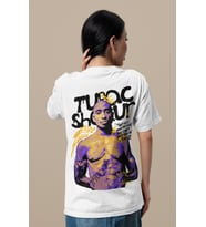 Tupac Rapper Sırt Baskılı Unisex Oversize 2Pac Şarkıcı Tişört