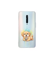Oppo Reno 2Z ile Uyumlu Splash Köpek Tasarımlı Şeffaf Silikon Kılıf