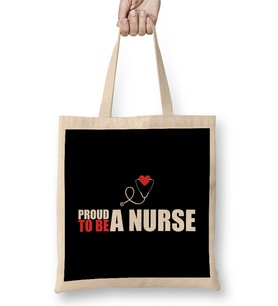 Cute Proud To Be a Nurse Registered RN Nursing Bez Çanta Uzun Saplı