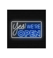 Yes! WE'RE OPEN Yazılı Neon Tabela