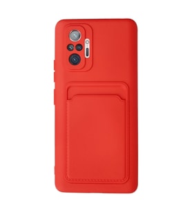 Xiaomi Redmi Note 10 Pro Kılıf Kelvin Kartvizitli Silikon - Kırmızı