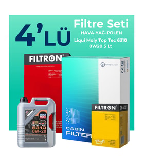 Filtron Alfa Romeo Tonale 1.6 Dizel Filtre Bakım Seti Liqui Moly Motor Yağlı (2022-2024) 4 Lü