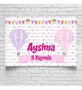 Balon Temalı Doğum Günü Afişi 35X50 cm
