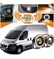 Peugeot Boxer Uyumlu, Universal Mercekli Led Angel Sis Farı, 76mm Turuncu Renk