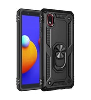 Samsung Galaxy A01 Core Kılıf Sofya Yüzüklü Silikon Kapak - Siyah