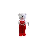 Kalpli Tulumlu Ayı Peluş 50 cm Kırmızı (Çok Renkli)