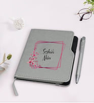 BK Gift Kişiye Özel İsimli Gri Termo Deri Defter Kalem Seti-9