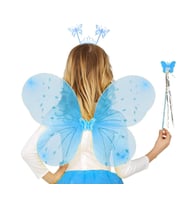 Mavi Erkek-Kız Seti – 50 cm Kanadı, Taç ve Asa