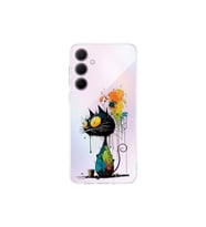 Samsung Galaxy A36 4G ile Uyumlu Splash Kedi Tasarımlı Şeffaf Silikon Kılıf