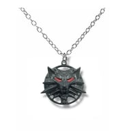 Siyah The Witcher Kurt Kafası Kolye  Unisex  60 cm Zincirli Gotik ve Fantastik Tasarım (Gümüş)