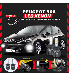 Peugeot 308 2008-2012 Sis Farı Uyumlu Şimşek Etkili Led Xenon Premium Series H1