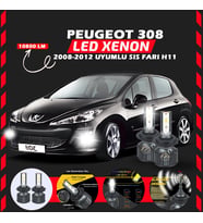 Peugeot 308 2008-2012 Sis Farı Uyumlu Şimşek Etkili Led Xenon Premium Series H1