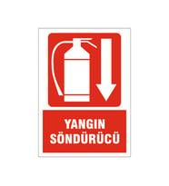 Yangın söndürücü burada, isg uyarı levhası
