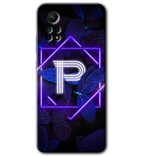 Redmi Note 12 Pro 4G Kılıf HD Desen Baskılı Kılıf - Dark Neon Yaprak P Harfi