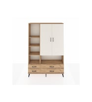 Arges Dolap 8 Raflı 4 Çekmeceli 2 Kapaklı 132x30x195 Çam-Aytaşı/Çam