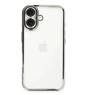 Newface Apple iPhone 16 Kılıf Razer Lensli Silikon - Gümüş