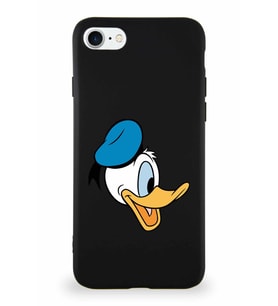 Apple iPhone 7 Soft Premier Kapak Donald Duck-F Tasarımlı Silikon Kılıf - Siyah (Şeffaf)