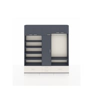 Arges Dolap 18 Raflı 4 Çekmeceli Tek Askılı 220x30x243 Antrasit-Antrasit/Aytaşı