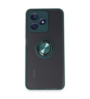 Realme C53 Kılıf Montreal Yüzüklü Silikon Kapak - Yeşil