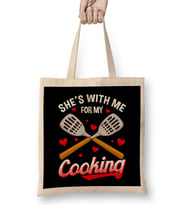 Funny She's With Me For My Cooking Cute Husband Bez Çanta Uzun Saplı