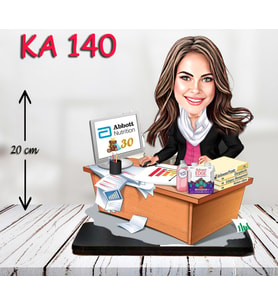 Kişiye Özel Ahşap Biblo - Masa Başı Karikatür Biblo - Kadın Biblo 7