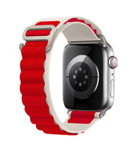 E2M APPLE WATCH 38-40-41MM KRD-26 ALPINE ÇİFT RENKLİ KIRMIZI KORDON