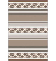 Eliana Home Baskılı, Yıkanabilir Kaymaz Taban Salon Halısı LNA1546-HT1391 100x150 cm (Kahverengi)