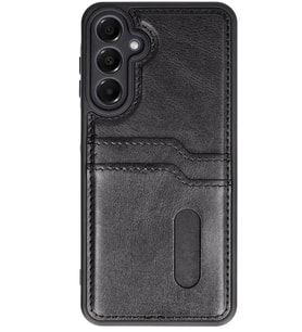 Samsung Galaxy S24 FE Uyumlu Kılıf Sara Kartvizitli Deri Kılıf - Siyah