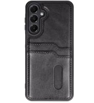 Samsung Galaxy S24 FE Uyumlu Kılıf Sara Kartvizitli Deri Kılıf - Siyah
