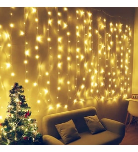 YILBAŞI IŞIĞI GÜN IŞIĞI LED IŞIK SALKIM LED IŞIK 12 DALLI 3X3 METRE MODLU EKLEMELİ DEKOR NOEL IŞIĞI