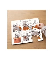 Sevimli Rakunlar Tasarımlı 24 Parça Ahşap Çocuk Puzzle MPK0466