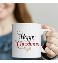 Yeni Yıl, Yılbaşı, Mutlu Yıllar Happy Christmas Yazılı Kupa Bardak