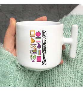 Öğretmenlere Özel İsimli T Kulplu Nescafe Fincanı