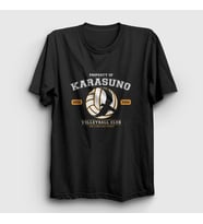 Presmono Unisex Siyah Karasuna Voleybol Anime Haikyu T-Shirt 237587tt