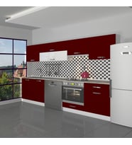 Decoraktiv Elite 280Y Ankastre Fırın Modüllü Mdf Hazır Mutfak Dolabı - Tezgah Dahil - Bordo