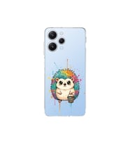 Redmi 12 ile Uyumlu Splash Kirpi Tasarımlı Şeffaf Silikon Kılıf