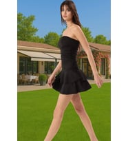 A Kesim Straplez Mini Örme Elbise Polyester Elastan Yazlık Seçkin Malzeme Günlük Kullanım İçin