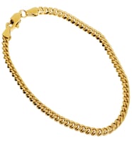 Erkek 4 mm Zincir Çelik Bileklik (Gold)