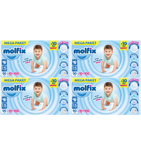 Molfix Bebek Bezi Beden:5 (11-18KG) Junior 400 Adet Mega Avantaj Fırsat Pk