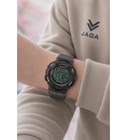 JAGA Unisex Dijital Genç Ve Çocuklara Özel Kol Saati 100 Mt Su Geçirmez Alarm Ve Kronometreli JG.21