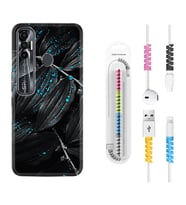 Tecno Spark 6 6 Go 8C 8 Pro 7 7 Pro Kılıf Kablo Koruma Spiral Silikon Foid Green 1643
