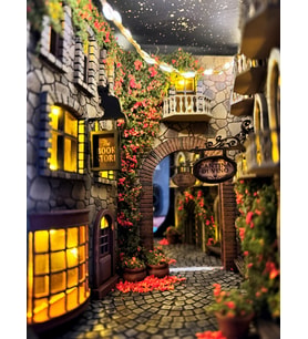 İtalyan Sokağı Temalı Book Nook, El Yapımı Kitap Tutucu Ev Dekorasyon Ürünü