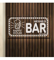 BK Gift Kişiye Özel İsimli Akrilik Bar Tabelası(38x19cm)-26, Home Bar Tabela, Duvar Dekoru