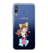 Samsung Galaxy M30 Kapak Vespagirl Tasarımlı Şeffaf Silikon Kılıf