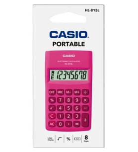 Casio HL-815L-PK 8 Hane Pembe Cep Tipi Hesap Makinesi