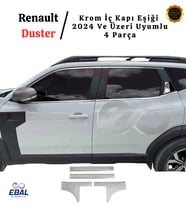 Renault Duster 2024 Üzeri İçin Krom İç Kapı Eşiği 4 Kapı Paslanmaz Çelik (Gümüş)