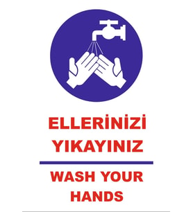 Ellerinizi Yıkayınız Sticker 20X28 Cm